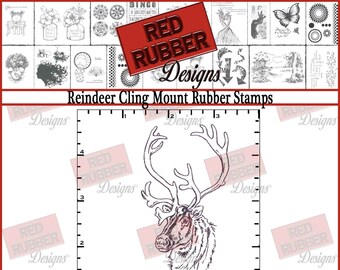 Reindeer Cling Mount Rubber Stamps