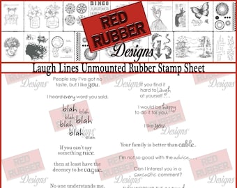 Laugh Lines Unmounted Rubber Stamp Sheet
