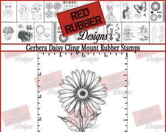 Gerbera Daisy Cling Mount Rubber Stamp
