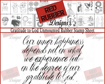 Gratitude to God Unmounted Rubber Stamp Sheet