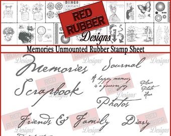 CLEARANCE - Memories Unmounted Rubber Stamp Sheet