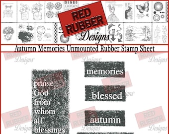 Autumn Memories Unmounted Rubber Stamp Sheet