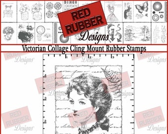 Victorian Collage Cling Mount Rubber Stamp
