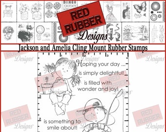 Jackson and Amelia Cling Mount Rubber Stamps