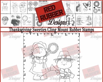 Thanksgiving Sweeties Cling Mount Rubber Stamps