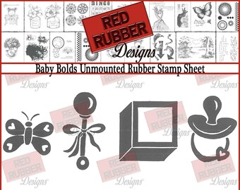 Baby Bolds Unmounted Rubber Stamp Sheet