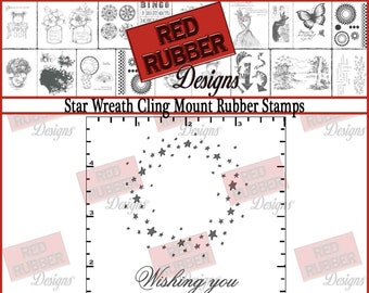 Star Wreath Cling Mount Rubber Stamps