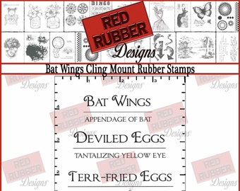 Bat Wings Cling Mount Rubber Stamps