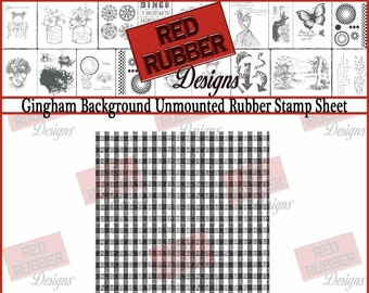 Gingham Background Unmounted Rubber Stamp Sheet