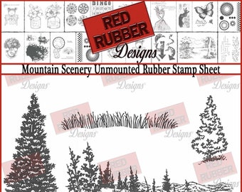 Mountain Scenery Unmounted Rubber Stamp Sheet