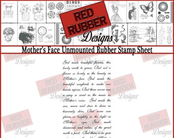 Mother's Face Unmounted Rubber Stamp Sheet