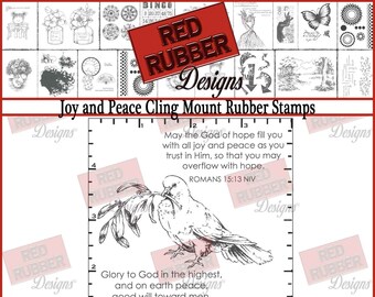 Joy and Peace Cling Mount Rubber Stamps