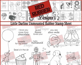 Little Darlins Unmounted Rubber Stamp Sheet