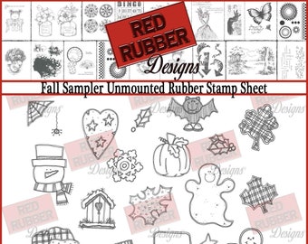 Fall Sampler Unmounted Rubber Stamp Sheet