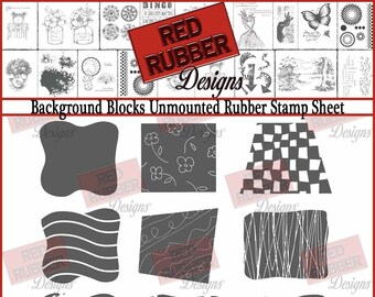 Background Blocks Retro Unmounted Rubber Stamp Sheet