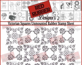 Victorian Squares Unmounted Rubber Stamp Sheet