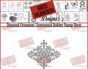 Diamond Ornament Unmounted Rubber Stamp Sheet