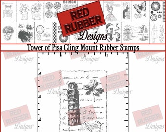 Tower of Pisa Cling Mount Rubber Stamp