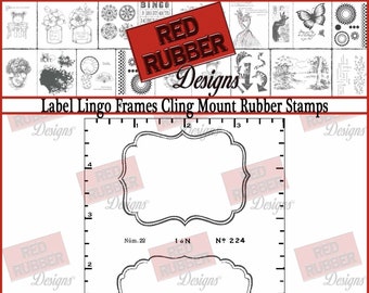 Label Lingo Frames Cling Mount Rubber Stamps