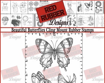 Beautiful Butterflies Cling Mount Rubber Stamps