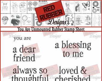 You Are Unmounted Rubber Stamp Sheet