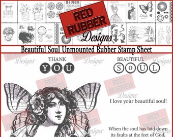 Beautiful Soul Unmounted Rubber Stamp Sheet