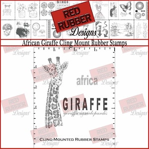 African Giraffe Cling Mount Rubber Stamps