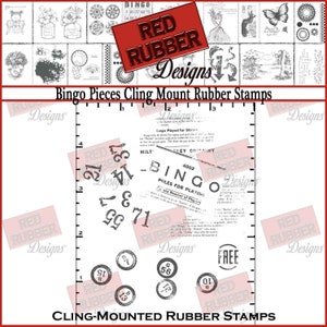 Bingo Pieces Cling Mount Rubber Stamps image 1
