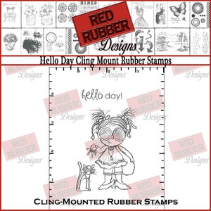 Hello Day Cling Mount Rubber Stamps image 1