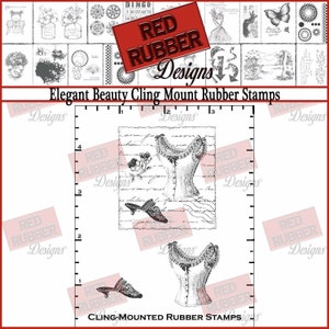 Elegant Beauty Cling Mount Rubber Stamps image 1