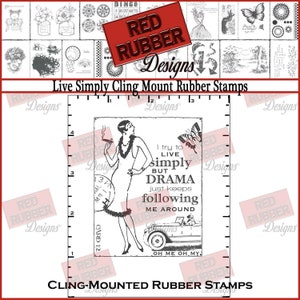 Live Simply Cling Mount Rubber Stamp image 1