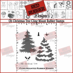 Oh Christmas Tree Cling Mount Rubber Stamps image 1
