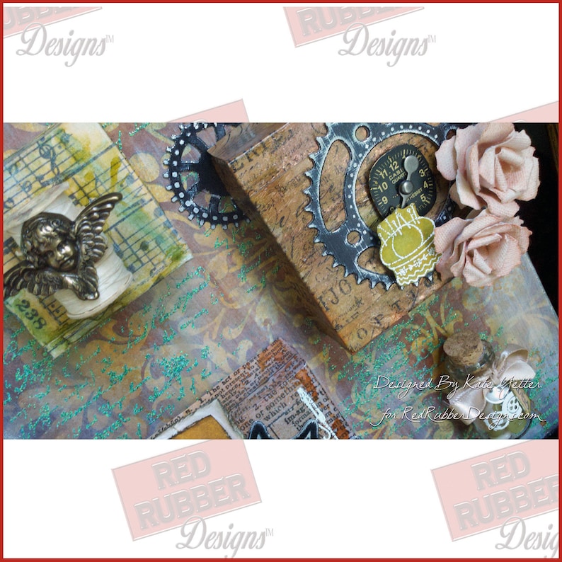 Vintage Script Cling Mount Rubber Stamp image 7