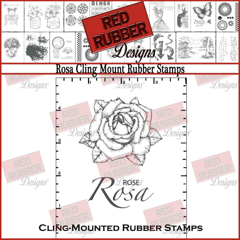 Rosa Cling Mount Rubber Stamps image 1