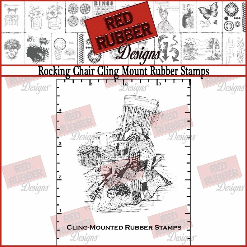 Rocking Chair Cling Mount Rubber Stamp image 1