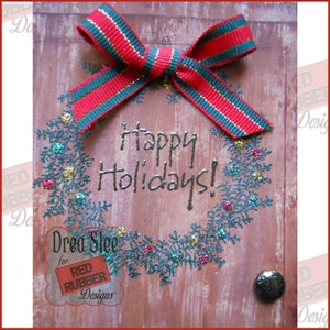 Holiday Wreath Cling Mount Rubber Stamps image 6