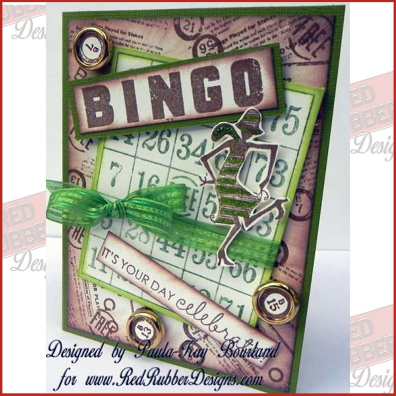 Bingo Pieces Cling Mount Rubber Stamps image 2