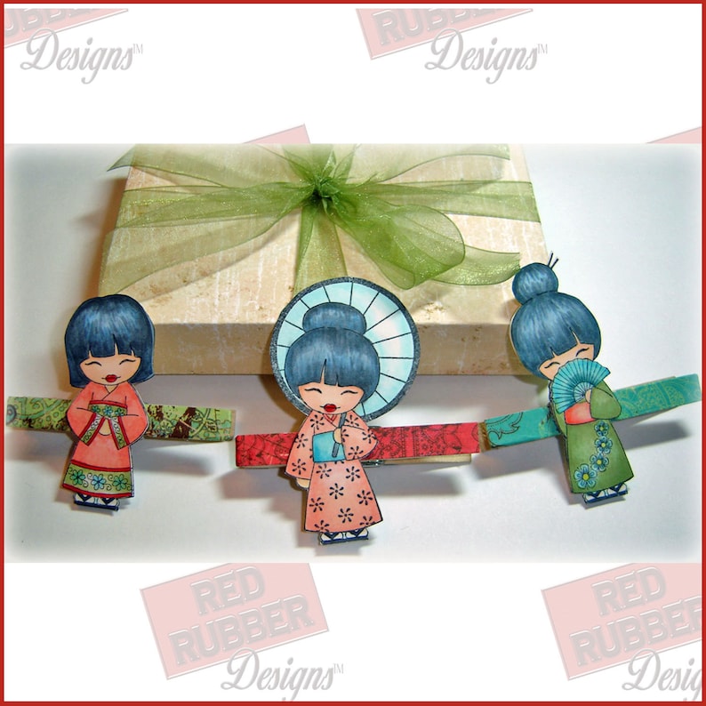 Konnichiwa Cling Mount Rubber Stamps 画像 3