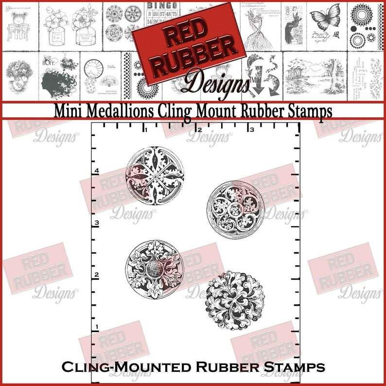 Mini Medallions Cling Mount Rubber Stamps image 1