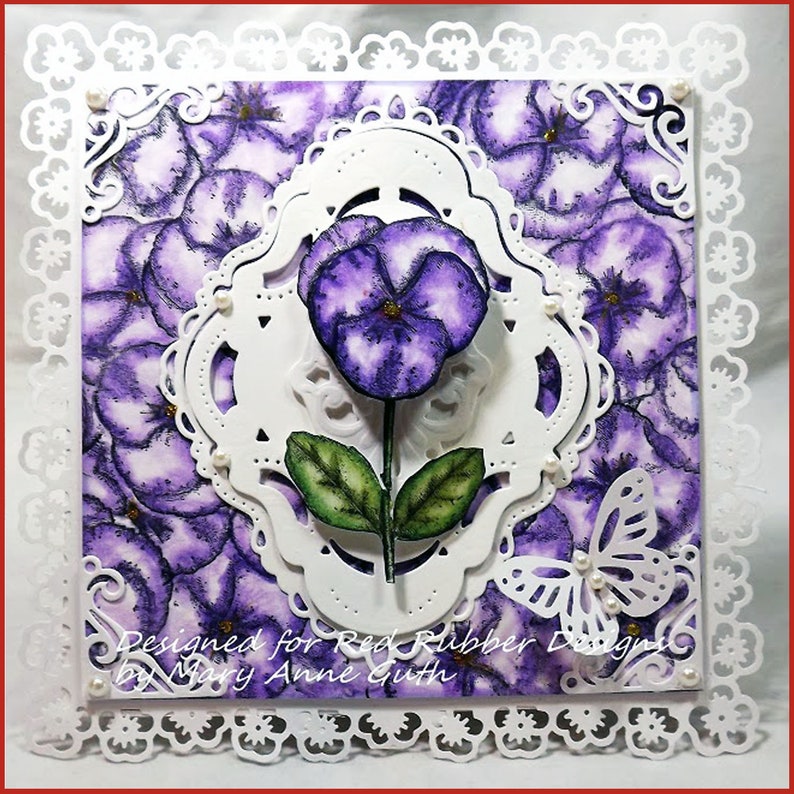 Pansies Cling Mount Rubber Stamps image 2