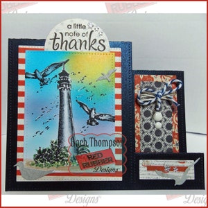 Lighthouse and Seagull Cling Mount Rubber Stamps image 2