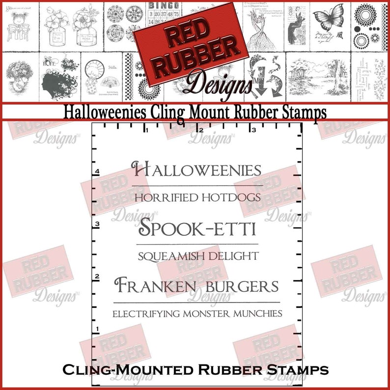 Halloweenies Cling Mount Rubber Stamps image 1