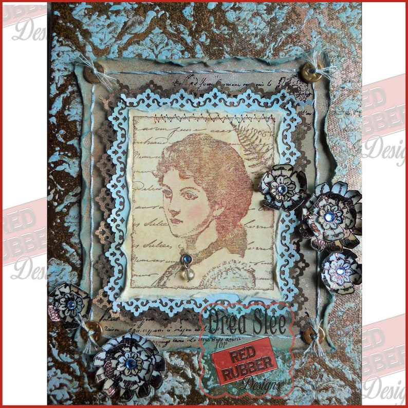 Victorian Collage Cling Mount Rubber Stamp image 2