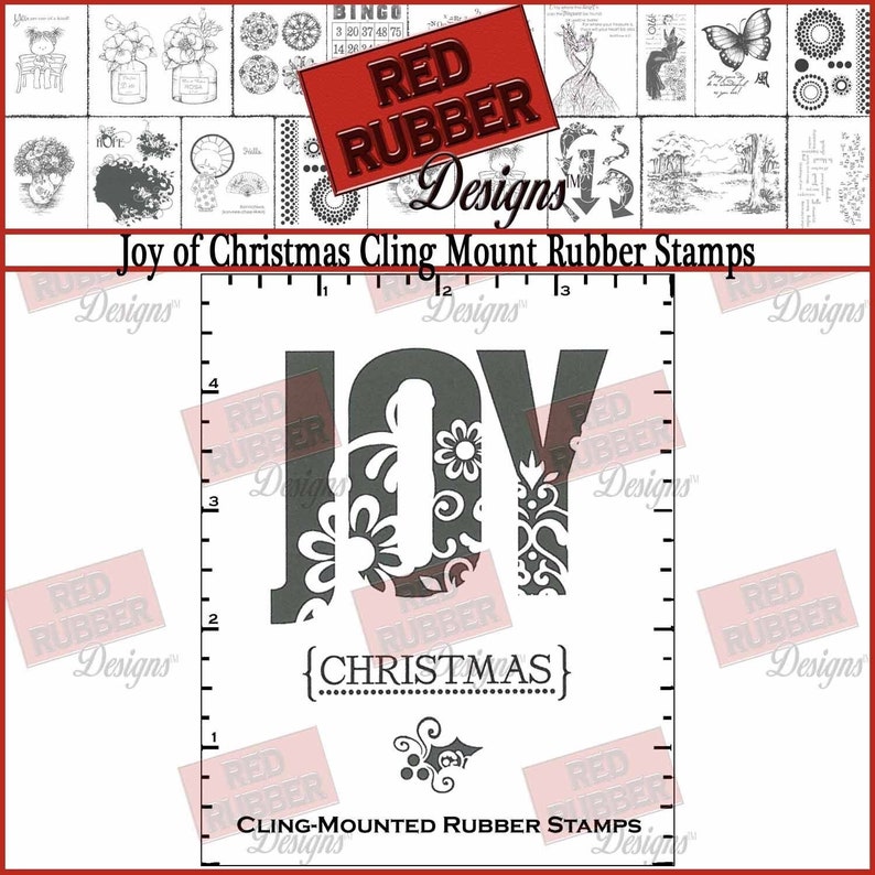 Joy of Christmas Cling Mount Rubber Stamps image 1