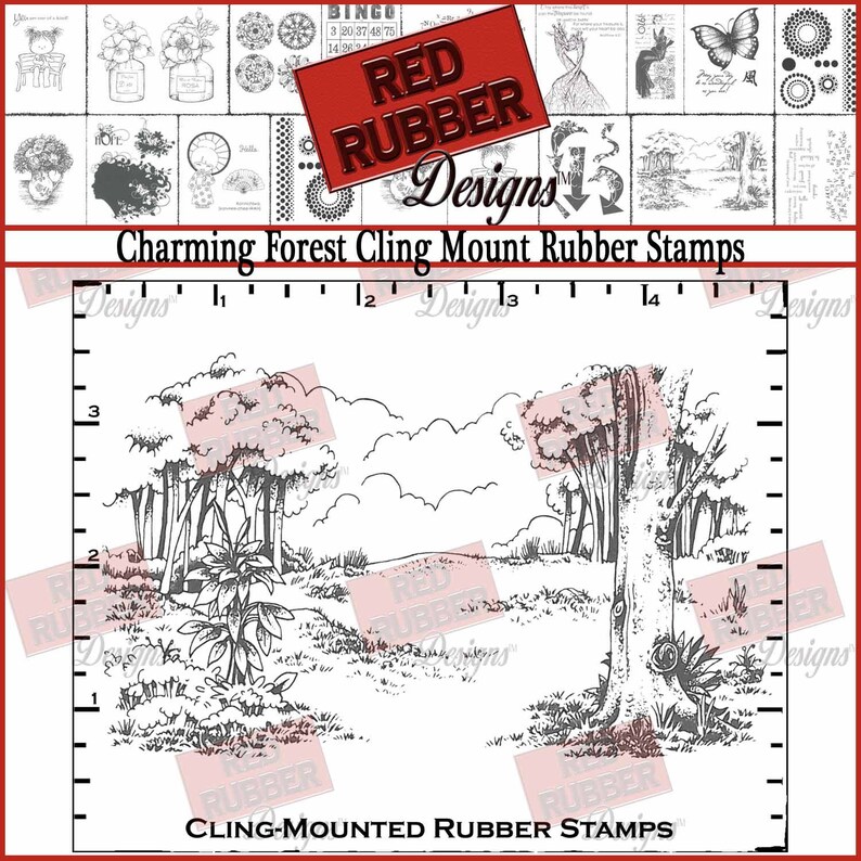 Charming Forest Cling Mount Rubber Stamp image 1
