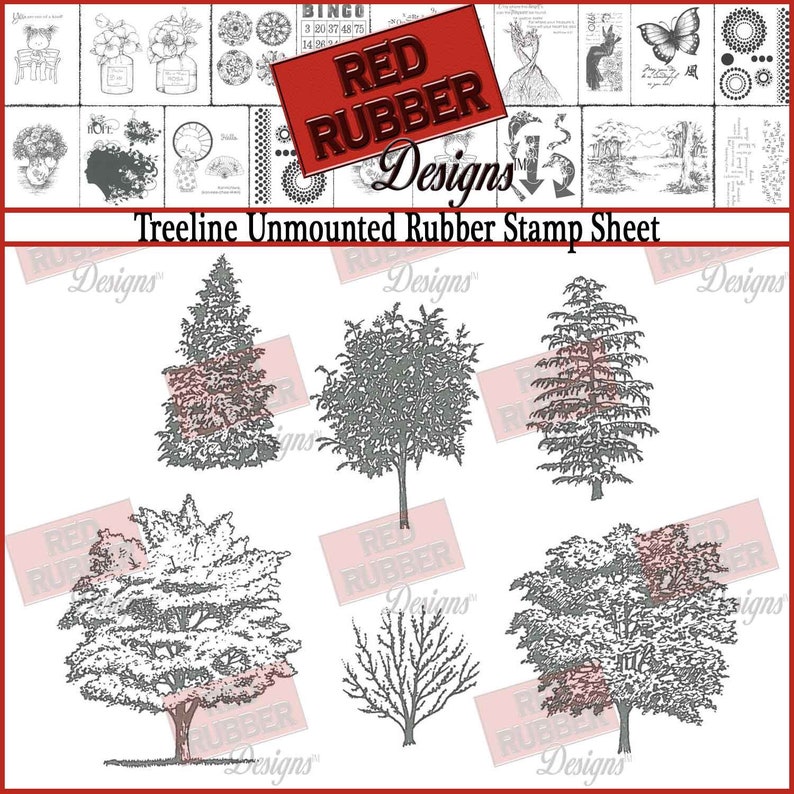 Treeline Unmounted Rubber Stamp Sheet image 1