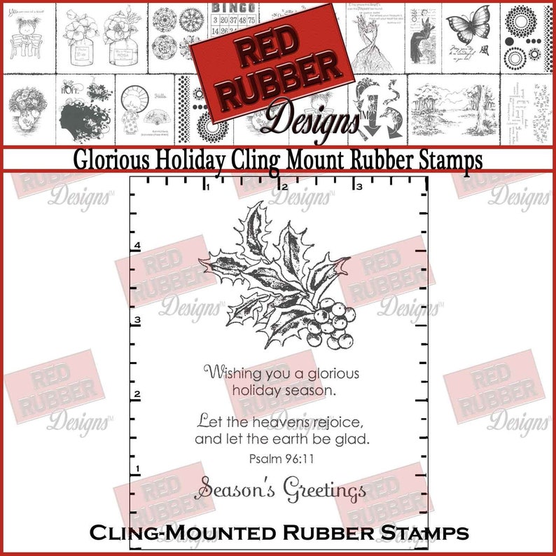 Glorious Holiday Cling Mount Rubber Stamps image 1