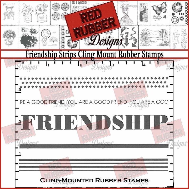 Friendship Strips Cling Mount Rubber Stamps image 1