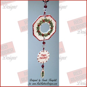 Holiday Wreath Cling Mount Rubber Stamps image 7