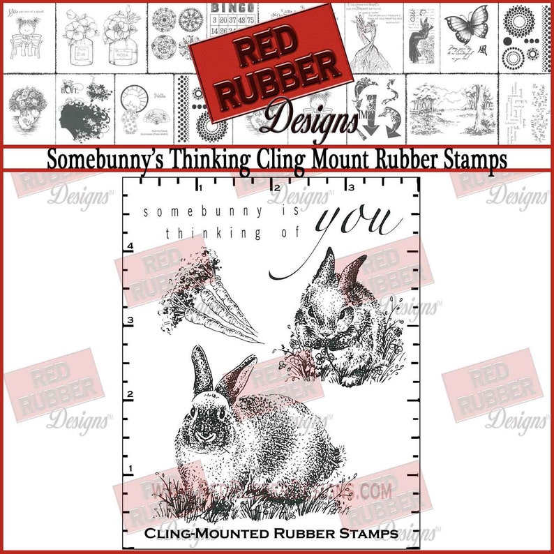 Somebunny's Thinking Cling Mount Rubber Stamps image 1